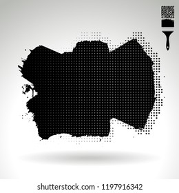 Black brush stroke and texture. Grunge vector abstract hand - painted element. Underline and border design.