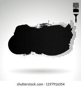Black brush stroke and texture. Grunge vector abstract hand - painted element. Underline and border design.