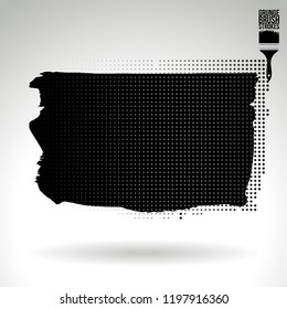 Black brush stroke and texture. Grunge vector abstract hand - painted element. Underline and border design.