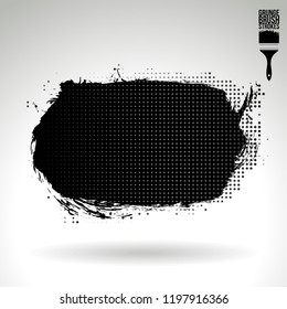 Black brush stroke and texture. Grunge vector abstract hand - painted element. Underline and border design.