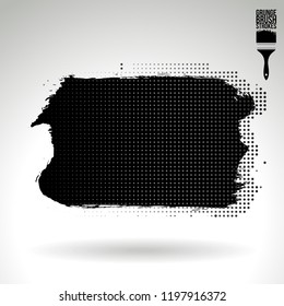 Black brush stroke and texture. Grunge vector abstract hand - painted element. Underline and border design.