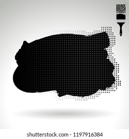 Black brush stroke and texture. Grunge vector abstract hand - painted element. Underline and border design.