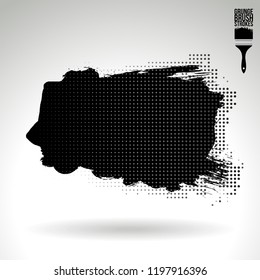 Black brush stroke and texture. Grunge vector abstract hand - painted element. Underline and border design.