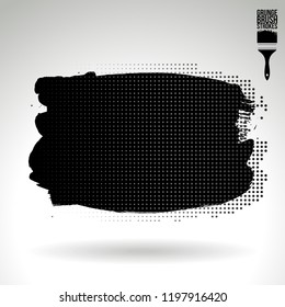 Black brush stroke and texture. Grunge vector abstract hand - painted element. Underline and border design.