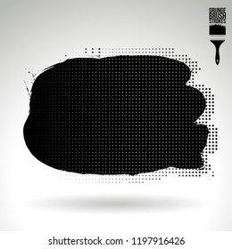 Black brush stroke and texture. Grunge vector abstract hand - painted element. Underline and border design.