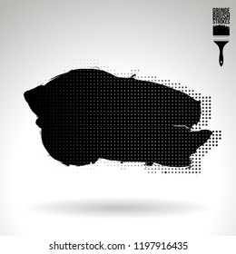 Black brush stroke and texture. Grunge vector abstract hand - painted element. Underline and border design.