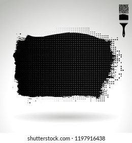 Black brush stroke and texture. Grunge vector abstract hand - painted element. Underline and border design.