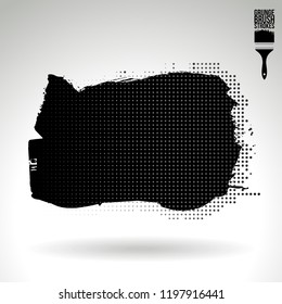 Black brush stroke and texture. Grunge vector abstract hand - painted element. Underline and border design.