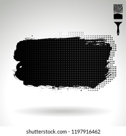 Black brush stroke and texture. Grunge vector abstract hand - painted element. Underline and border design.