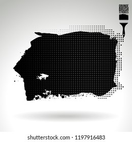 Black brush stroke and texture. Grunge vector abstract hand - painted element. Underline and border design.