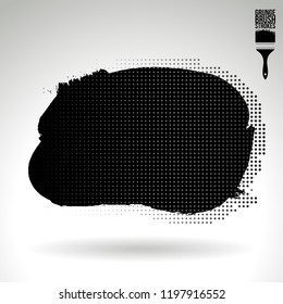 Black brush stroke and texture. Grunge vector abstract hand - painted element. Underline and border design.