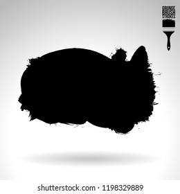 Black brush stroke and texture. Grunge vector abstract hand - painted element. Underline and border design.
