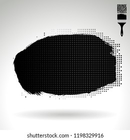 Black brush stroke and texture. Grunge vector abstract hand - painted element. Underline and border design.