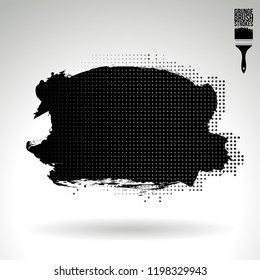 Black brush stroke and texture. Grunge vector abstract hand - painted element. Underline and border design.