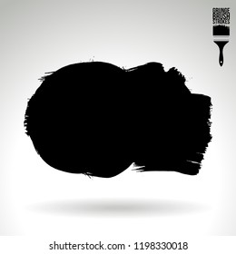Black brush stroke and texture. Grunge vector abstract hand - painted element. Underline and border design.