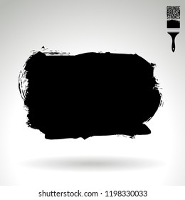 Black brush stroke and texture. Grunge vector abstract hand - painted element. Underline and border design.