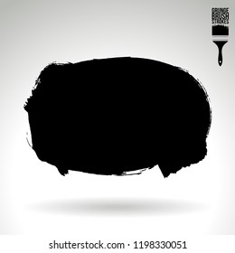 Black brush stroke and texture. Grunge vector abstract hand - painted element. Underline and border design.