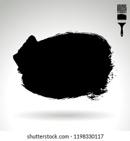 Black brush stroke and texture. Grunge vector abstract hand - painted element. Underline and border design.
