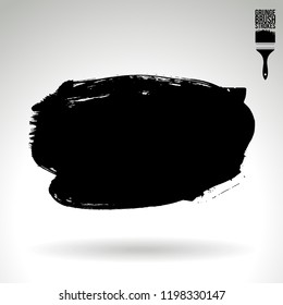 Black brush stroke and texture. Grunge vector abstract hand - painted element. Underline and border design.