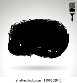 Black brush stroke and texture. Grunge vector abstract hand - painted element. Underline and border design.