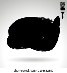 Black brush stroke and texture. Grunge vector abstract hand - painted element. Underline and border design.