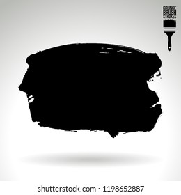 Black brush stroke and texture. Grunge vector abstract hand - painted element. Underline and border design.