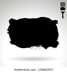 Black brush stroke and texture. Grunge vector abstract hand - painted element. Underline and border design.