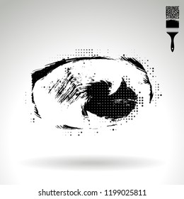 Black brush stroke and texture. Grunge vector abstract hand - painted element. Underline and border design.