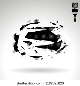 Black brush stroke and texture. Grunge vector abstract hand - painted element. Underline and border design.