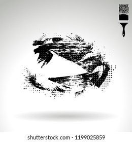 Black brush stroke and texture. Grunge vector abstract hand - painted element. Underline and border design.