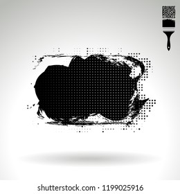 Black brush stroke and texture. Grunge vector abstract hand - painted element. Underline and border design.