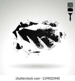 Black brush stroke and texture. Grunge vector abstract hand - painted element. Underline and border design.