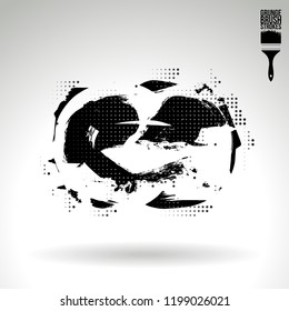 Black brush stroke and texture. Grunge vector abstract hand - painted element. Underline and border design.