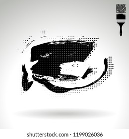 Black brush stroke and texture. Grunge vector abstract hand - painted element. Underline and border design.