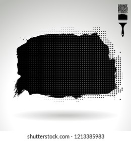 Black brush stroke and texture. Grunge vector abstract hand - painted element. Underline and border design.
