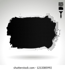 Black brush stroke and texture. Grunge vector abstract hand - painted element. Underline and border design.