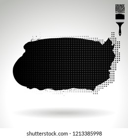 Black brush stroke and texture. Grunge vector abstract hand - painted element. Underline and border design.