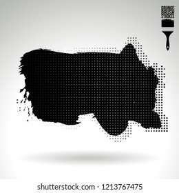 Black brush stroke and texture. Grunge vector abstract hand - painted element. Underline and border design.