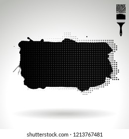 Black brush stroke and texture. Grunge vector abstract hand - painted element. Underline and border design.
