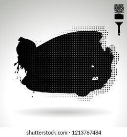 Black brush stroke and texture. Grunge vector abstract hand - painted element. Underline and border design.