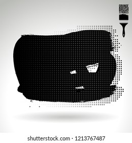 Black brush stroke and texture. Grunge vector abstract hand - painted element. Underline and border design.