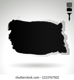 Black brush stroke and texture. Grunge vector abstract hand - painted element. Underline and border design.