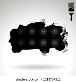 Black brush stroke and texture. Grunge vector abstract hand - painted element. Underline and border design.