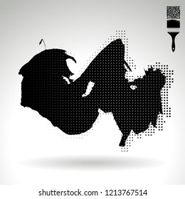 Black brush stroke and texture. Grunge vector abstract hand - painted element. Underline and border design.