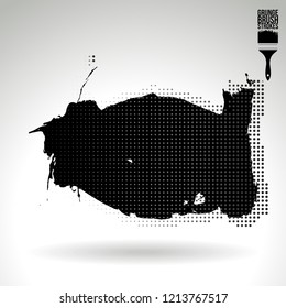Black brush stroke and texture. Grunge vector abstract hand - painted element. Underline and border design.