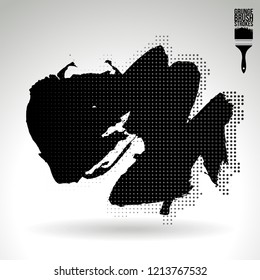 Black brush stroke and texture. Grunge vector abstract hand - painted element. Underline and border design.