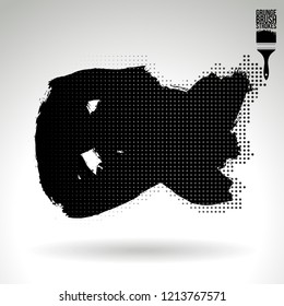 Black brush stroke and texture. Grunge vector abstract hand - painted element. Underline and border design.