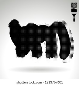 Black brush stroke and texture. Grunge vector abstract hand - painted element. Underline and border design.