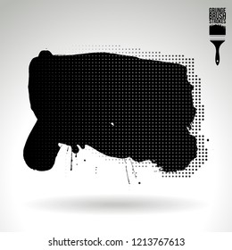 Black brush stroke and texture. Grunge vector abstract hand - painted element. Underline and border design.