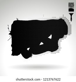 Black brush stroke and texture. Grunge vector abstract hand - painted element. Underline and border design.